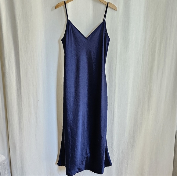 🇨🇦 Aritzia Wilfred Admiral Navy Blue Only Slip Dress - Picture 2 of 16